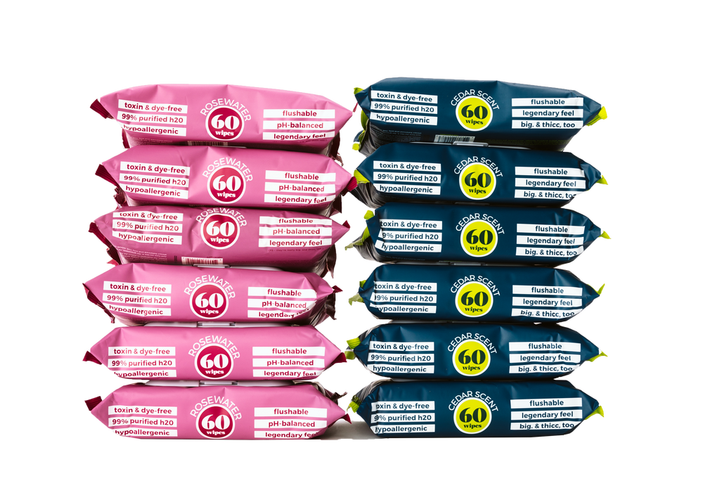 60ct Flushable Wipes - 12 Pack