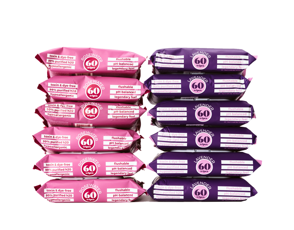 60ct Flushable Wipes - 12 Pack