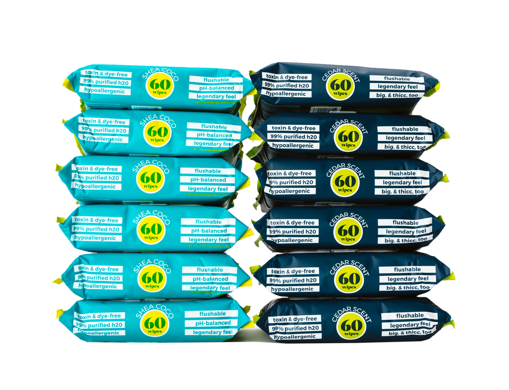 60ct Flushable Wipes - 12 Pack