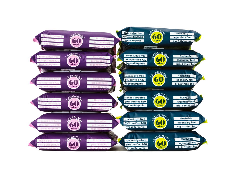 60ct Flushable Wipes - 12 Pack