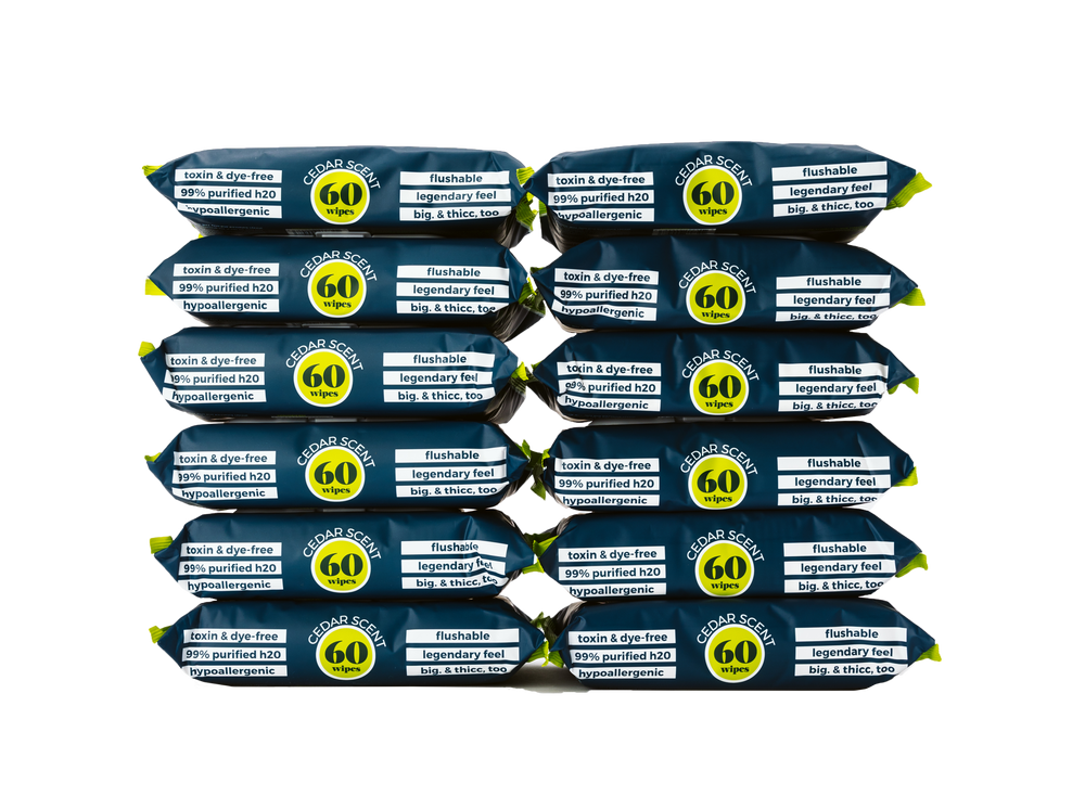 60ct Flushable Wipes - 12 Pack